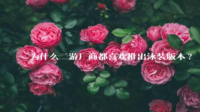 为什么二游厂商都喜欢推出泳装版本?
